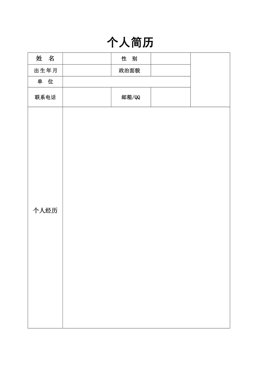 个人简历空白模板下载(个人简历空白模板电子版)